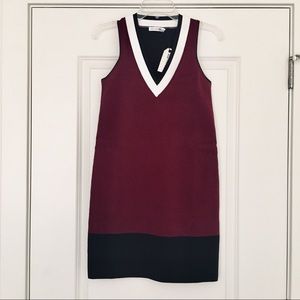 RAG & BONE Ainsley V-Neck Dress Red Plum XXS